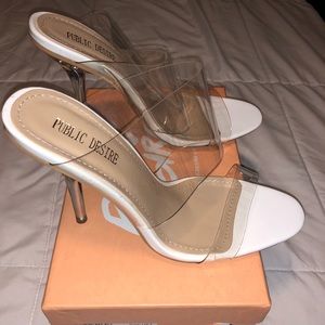 Public desire white heel
